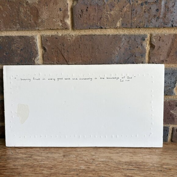 Completed Cross Stitch Welcome With Apple Double Matted No Frame READ - Picture 7 of 14